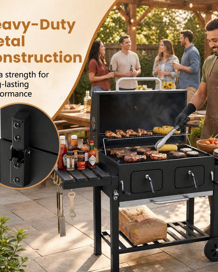 Giantex 752 sq.in Extra-Large BBQ Grill with Wheels