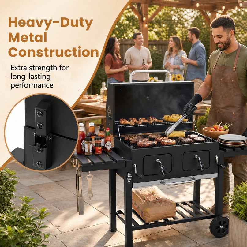 Giantex 752 sq.in Extra-Large BBQ Grill with Wheels
