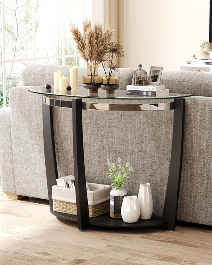 Giantex 2 Tier Glass Console Table for Living Room
