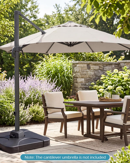 Giantex Cantilever Umbrella Base | 242 lbs Fillable Offset Patio Umbrella Stand