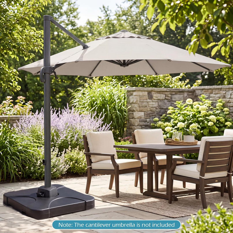 Giantex Cantilever Umbrella Base | 242 lbs Fillable Offset Patio Umbrella Stand