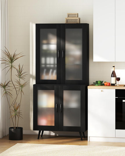 Giantex Kitchen Pantry Cabine with 4 Transparent Doors