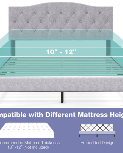 Giantex Queen Size Upholstered Platform Bed