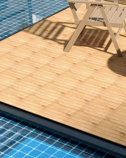 Giantex 30 PCS Acacia Wood Interlocking Patio Deck Tiles