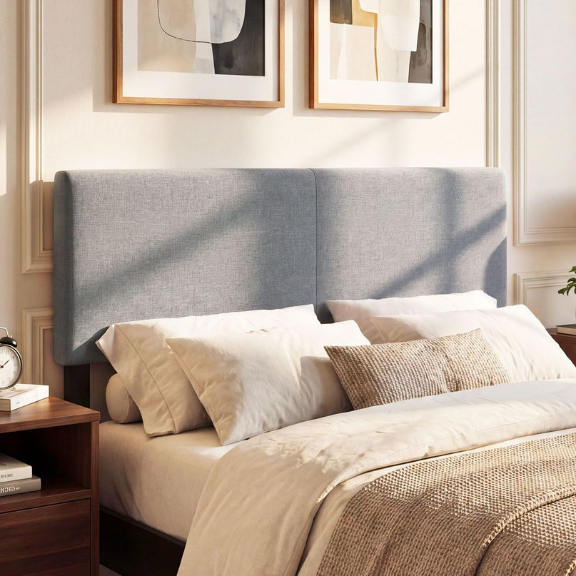 Giantex Linen Upholstered Headboard Queen/Full Size Vertical Quilted Fabric Head Board