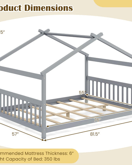 Giantex Full Size Floor Bed for Kids Teens Girls Boys
