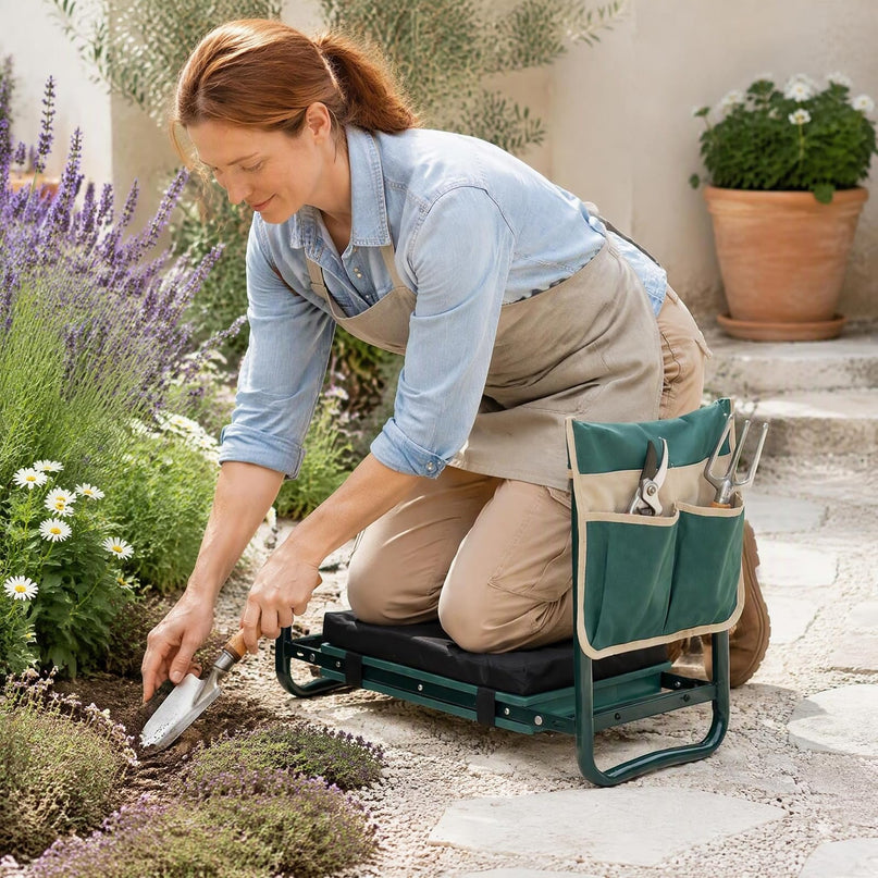 GIANTEX 11-Inch Wide Garden Kneeler and Seat | Foldable 2-in-1 Gardening Bench