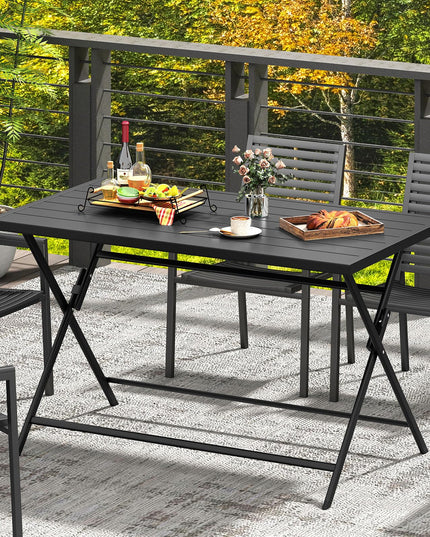 Table à manger d'extérieur pliante Giantex pour 4-6 personnes (122 x 76 cm)