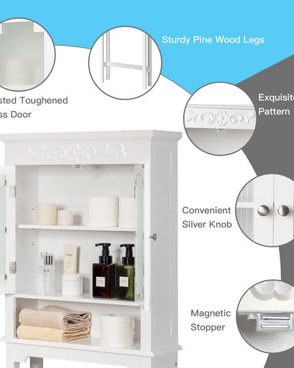 Giantex Over The Toilet Bathroom Space Saver, 3-Shelf Bathroom Organizer