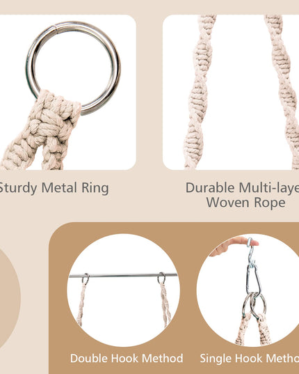 Hammock Chair Macrame Swing - Giantex