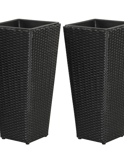 Giantex Tall Planters Set of 2 24”H Tapered Rattan Planter