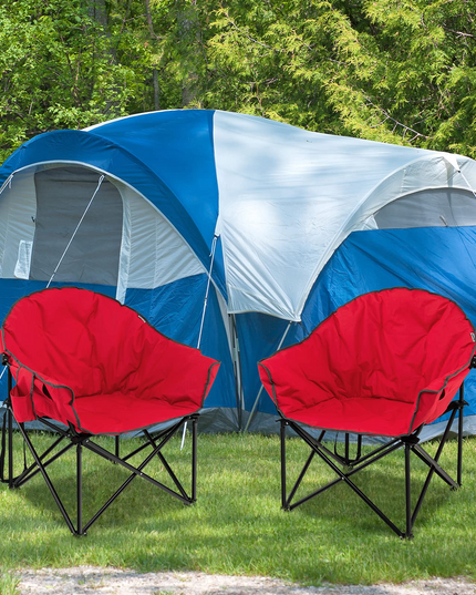 Giantex Portable Camping Chair, Lawn Chair, Outdoor Folding Chair with Cup Holder, Soft Seat