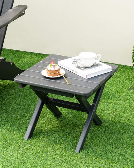 Giantex Outdoor Folding Side Table - Foldable Weather-Resistant HDPE Adirondack Table