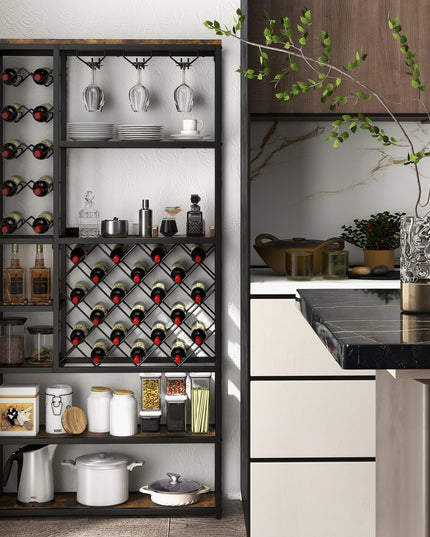 Giantex 27-Bottle Wine Rack Freestanding Floor, Industrial Metal Wine Storage Rack