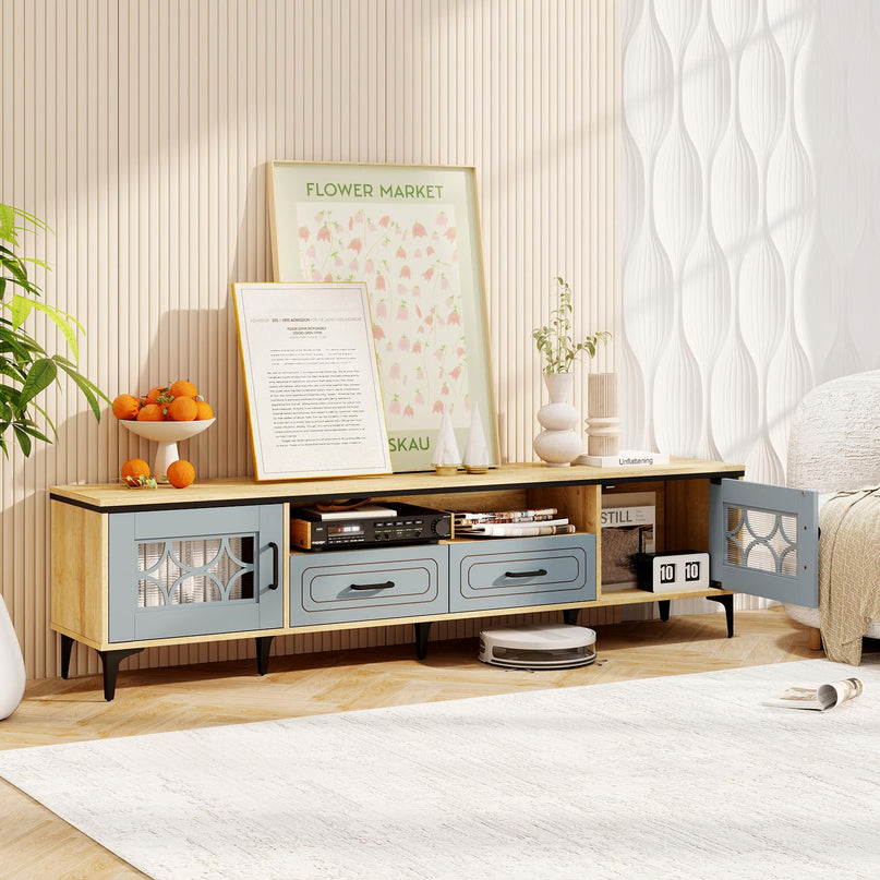 Giantex Wood TV Stand for TVs up to 80" Modern Entertainment Center