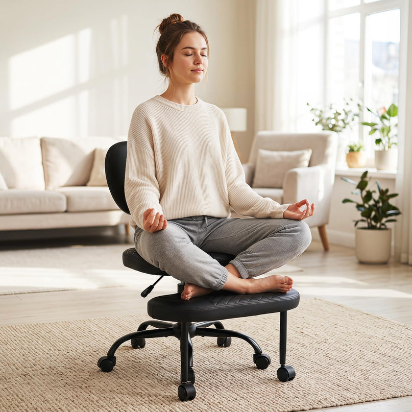 Giantex Ergonomic Criss Cross Meditation Chair with Wheels