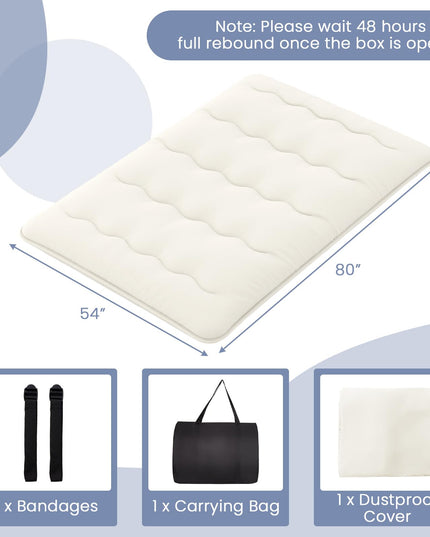Giantex Japanese Floor Mattress Futon Mattress, Roll Up Mattress Tatami Mat with Washable Cover and Carry Bag
