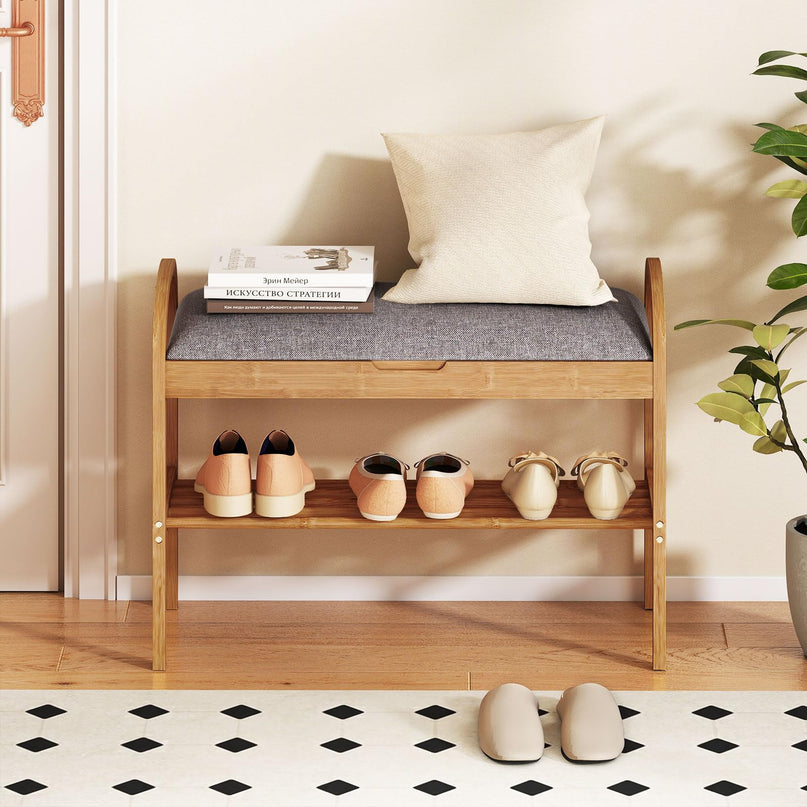 Banc porte-chaussures Giantex avec coussin rembourré pour le salon