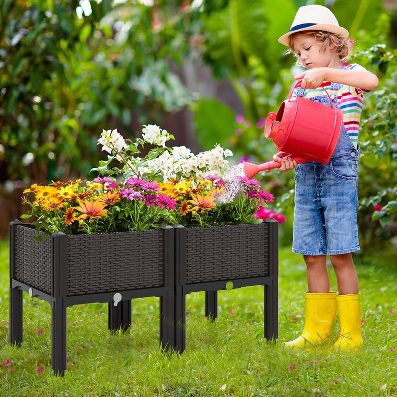 Giantex Raised Garden Bed Elevated Planter Box Kit with Self-Watering System