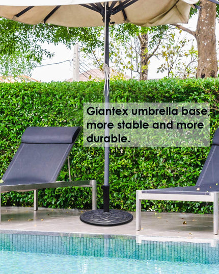 Giantex 22" 43lbs Patio Market Umbrella Base, Classic Round