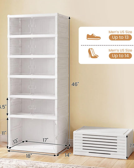 Giantex 6-Tier Foldable Shoe Rack Organizer