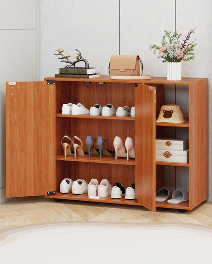 Giantex Wood Shoe Cabinet with Doors for Entryway