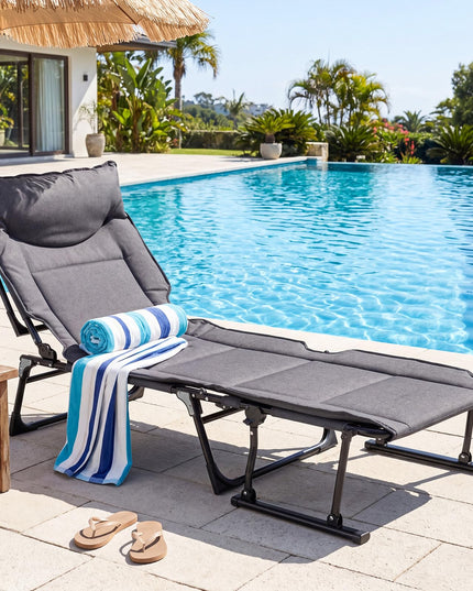Giantex Folding Patio Lounge Chair with 6 Backrest Positions