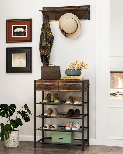 Giantex Coat Rack Shoe Stand Set
