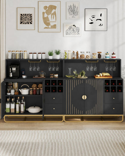 GIANTEX Home Bar Cabinet w/Wine Rack