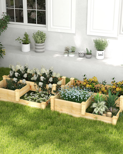 Giantex Raised Garden Bed, Wood Planter Box for Vegetables Flowers Fruit Herb, Easy Assembly (42.5" Lx34.5 Wx14.5 H)
