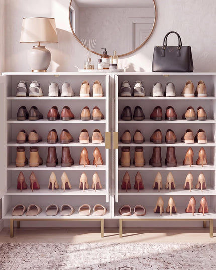 GIANTEX 6-Tier Shoe Cabinet 43" Tall Shoe Rack Cabinet with Doors