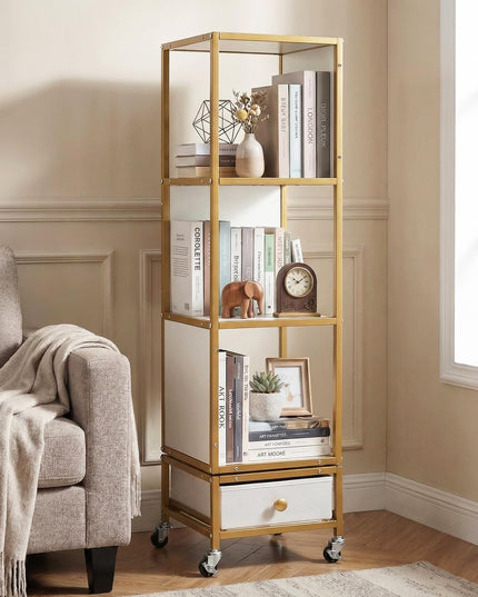 Giantex 360° Spinning Corner Book Shelf Tower