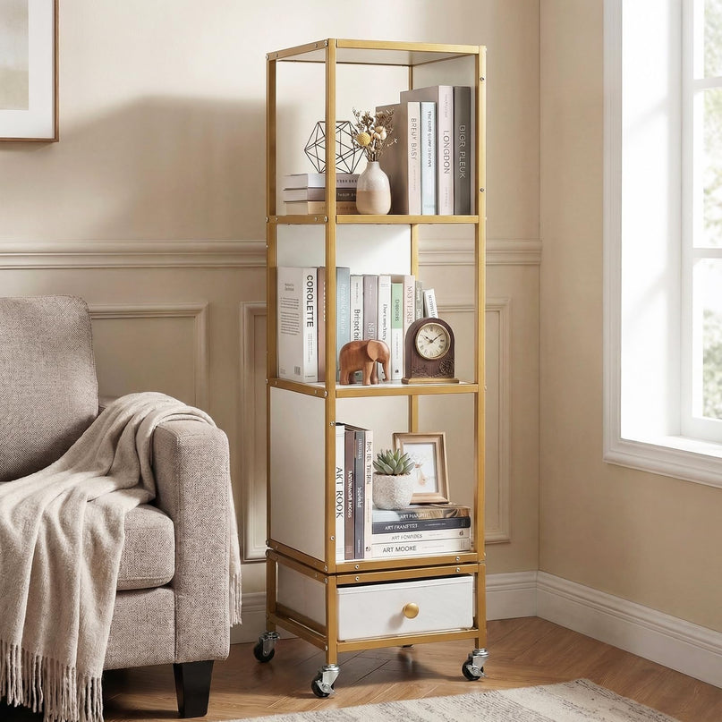 Giantex 360° Spinning Corner Book Shelf Tower