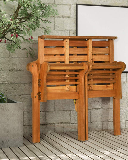 4 Ft Foldable Eucalyptus Garden Bench (Teak) - Giantex