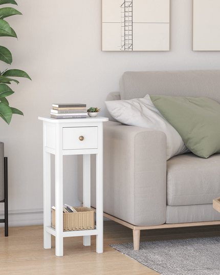 Small End Table | Wooden Slim Side Table for Small Space