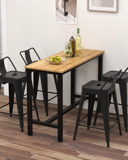 Giantex Metal Bar Stools Set of 4, 24" Counter Height Modern Industrial Barstools w/Removable Bucket Back & Footrest