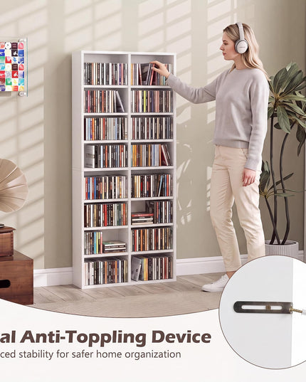 Giantex DVD Shelf 16-Shelf Wide CD Rack(1/2)