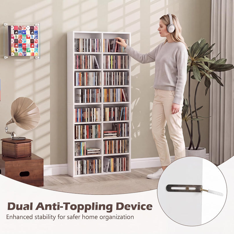 Giantex DVD Shelf 16-Shelf Wide CD Rack(1/2)