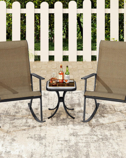 Giantex Outdoor Patio Furniture Set with 2 Rocking Chairs & Coffee Table