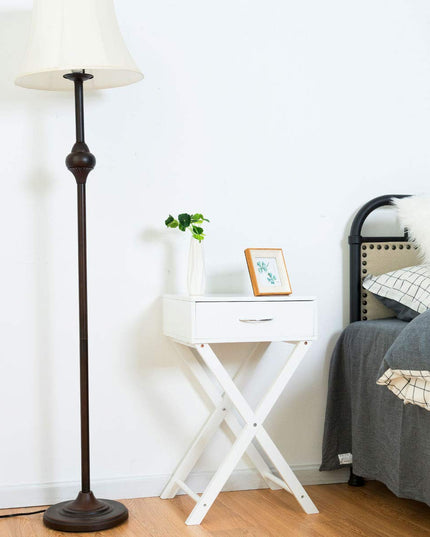 Giantex Nightstand with Drawer X-Shaped Design Sofa Side Table