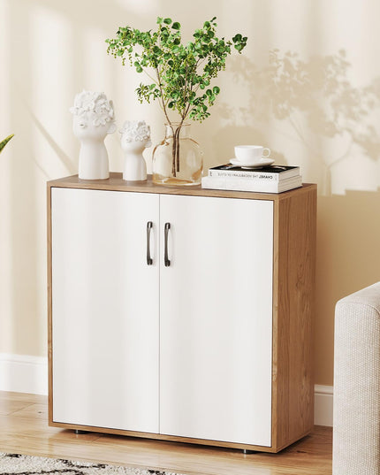 2-Door Kitchen Storage Cabinet with 5-Position Adjustable Shelf & Anti-Tipping Kits