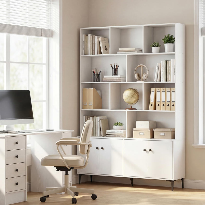 Giantex 68.5" Tall Bookcases and Bookshelves with 2 Doors