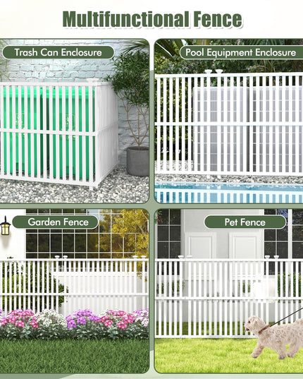Giantex Air Conditioner Fence 2/4 Panels - 45''W x 45''H Outdoor Fence Privacy Screen with Metal Stakes