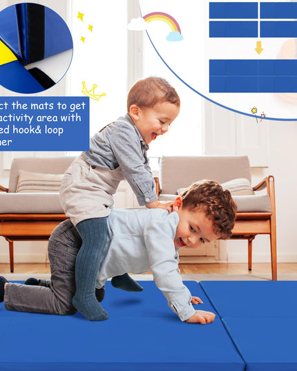 Giantex 6'x 2' Gymnastics Mat, 2" Thick Folding Tumbling Mat with Hook and Loop Fastener
