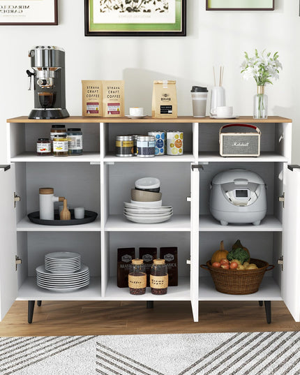 Giantex Sideboard Cabinet - 47” Buffet Cabinet with Storage Compartments, Countertop