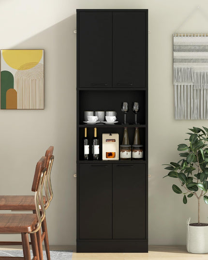 Giantex Kitchen Pantry Cabinet, 75” Tall Freestanding Cupboard with Doors & Shelves