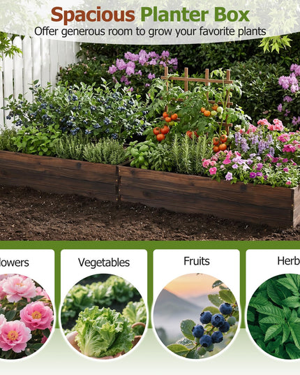 Giantex 45" x 23" Wooden Raised Garden Bed for Patio Yard Garden & Balcony