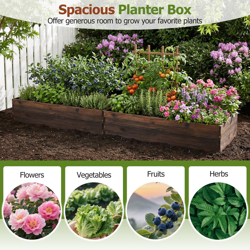 Giantex 45" x 23" Wooden Raised Garden Bed for Patio Yard Garden & Balcony