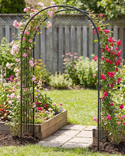 Giantex 86'' Garden Arch Outdoor Metal Arbor Trellis