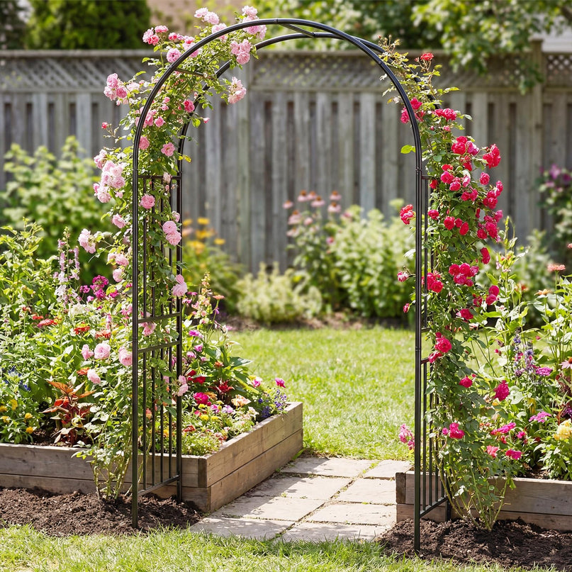 Giantex 86'' Garden Arch Outdoor Metal Arbor Trellis